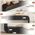 thumbnail image 3 of Laintene Console Table, 43" Curved Entryway Table, Wood Sofa Tables Behind Couch with Open Shelf, Entry Table for Entrance, Hallway, Living Room, Black, 3 of 9