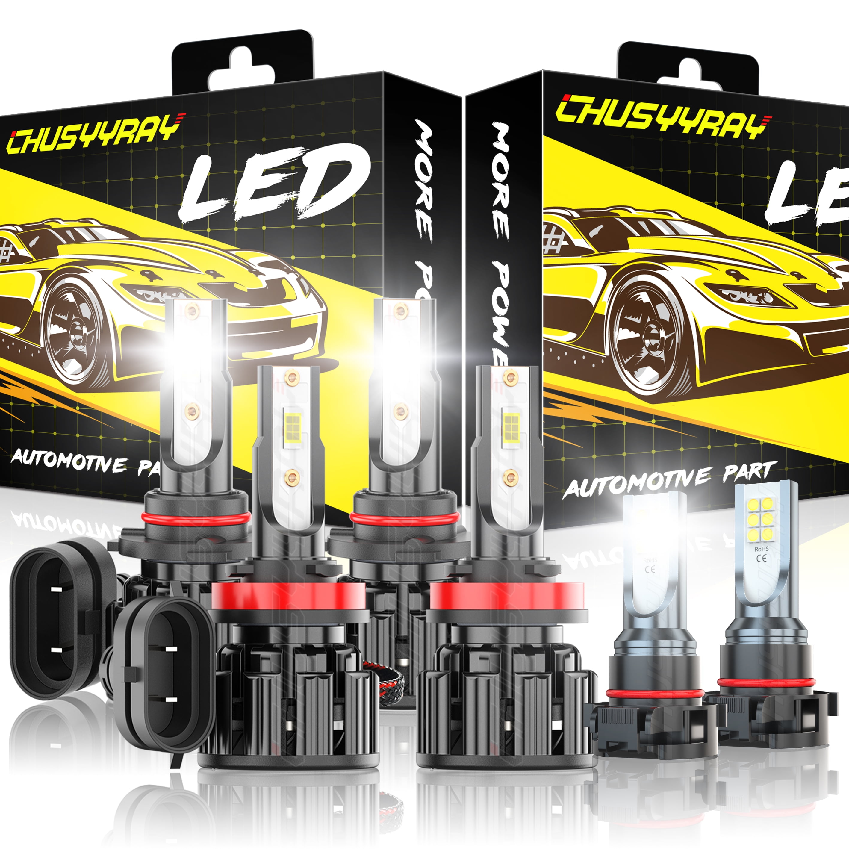 9005+H11+H16 Car Light Bulbs Combo LED Headlight High/Low Beam+Fog