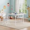 thumbnail image 1 of 3 Pcs Folding Kids Table and Chairs Set Portable Children Activity Table Set for Learning Dining Crafts and Playroom No Assembly Required Grey, 1 of 9