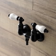 thumbnail image 2 of Kingston Brass AE33T0 Aqua Vintage 3-3/8 Inch Wall Mount Tub Faucet, Matte Black, 2 of 3
