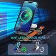 thumbnail image 2 of 3 in 1 Wireless Charging Station Mag-Safe Fast Charging Station for Apple MagSafe Charger, with USB C Charger, Foldable Charging Magnetic Wireless Charger Stand, Space Aluminum Travel Charger, 2 of 7