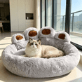 XIBUFE 2026 New Cute Round Calming Dog Bed of Paw Shape, 23.6Inch Pet — free download
