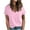Pink-01, variant on Mittory Womens T Shirts Short Sleeve V-Neck Shirts with Pocket Cute Fit Summer Casual Tee Tops