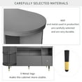 thumbnail image 2 of EUROCO Rotating Storage Cabinet，Free Standing Buffet Sideboard with 2 Door， 2 Drawers，Tempering Glass，Metal Legs and Door handle for Living Room Study Balcony,Gray, 2 of 8