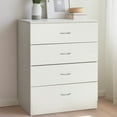 thumbnail image 3 of UBesGoo 4-Drawer Dresser Pure White with Metal Handles Bedside Night Stand Bedroom, White, 3 of 15