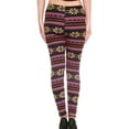 thumbnail image 3 of Ladies Multicolor Christmas Snowflake Warm Slim Leggings, 3 of 4