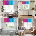 thumbnail image 6 of Pink Purple Blue } Valances for Windows, Rod Pocket Kitchen Valance Curtains - Soft & Washable Small Window Treatment for Living Room, Bathroom, Gradient Color Stripe 54x18inch, 1 Panel, 6 of 9