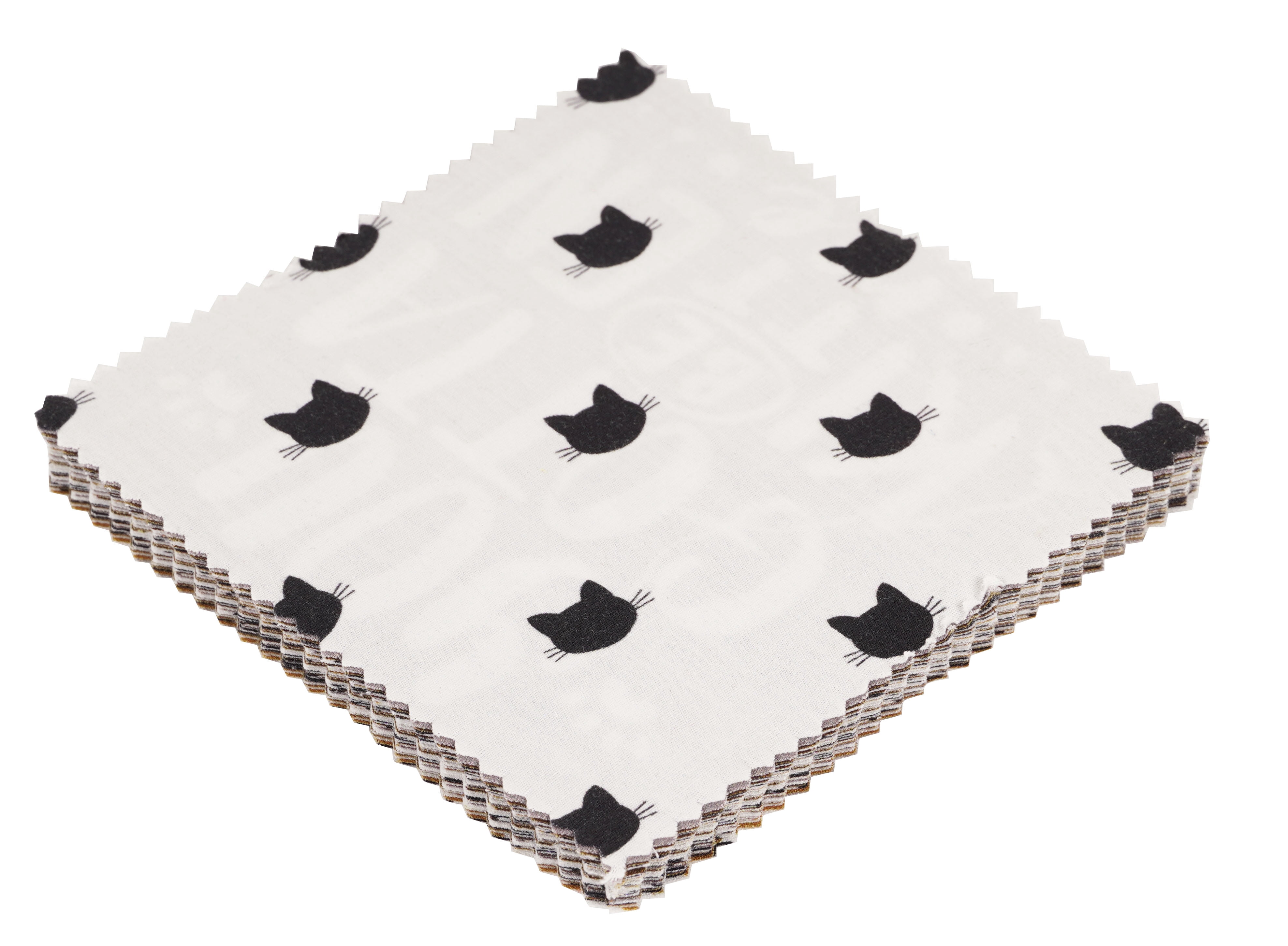 Soimoi Precut 10-inch Cat Prints Cotton Fabric Bundle Quilting Squares Charm Pack DIY Patchwork Sewing Craft- Brown, Grey, Black & White