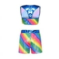 thumbnail image 4 of Maxcozy Split Gymnastics Suit Girls Matching Body Suit Ballet Dance Practice Crop Top Clothes Dance Pants Suit Rainbow Color, 4 of 4