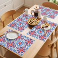 thumbnail image 5 of Boho Flower Placemats Set of 6, Blue Red Floral Abstract Lines Non-Slip Place Mats Washable Table Mats for Kitchen Dining Table Decorations Indoor/Outdoor, 5 of 9