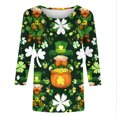 thumbnail image 5 of SELONE 3/4 Pullover Tops Womens St. Patricks Day 3/4 Sleeve Crewneck Pullover Patterned Sweatshirt Loose Outerwear, 5 of 5