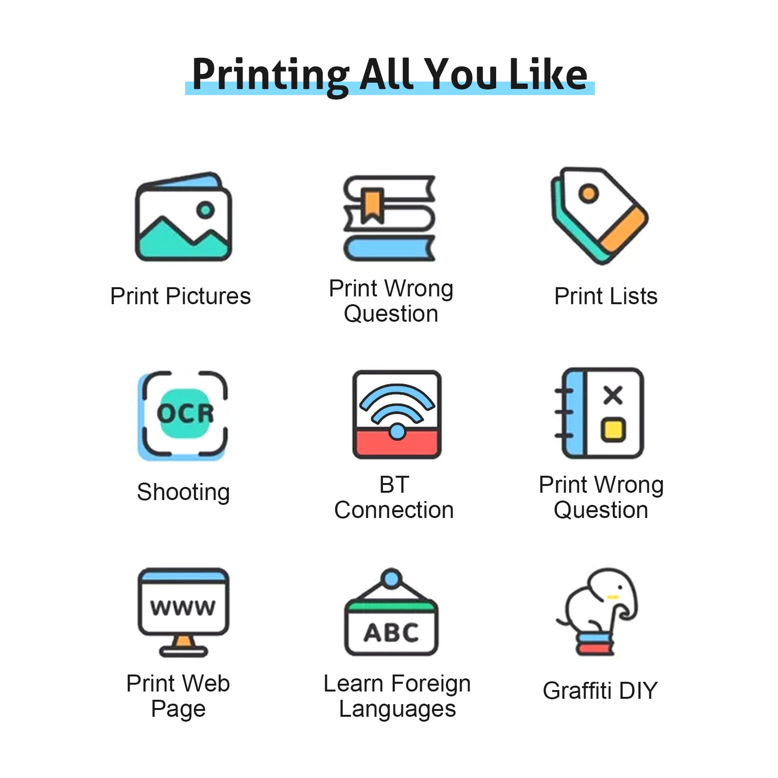 Ryhampaper Mini Pocket Thermal Printer, Portable Wireless Bluetooth Photo Sticker Paper Inkless Printing, Green