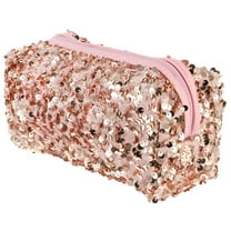 Topbathy 1Pc Pink Sequin Cosmetic Bag Large Capacity Makeup Organizer and Storage Pouch