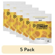 (5 pack) Honey Stinger Organic Mini Energy Waffle Snack, Vanilla, 5.3 oz Bag