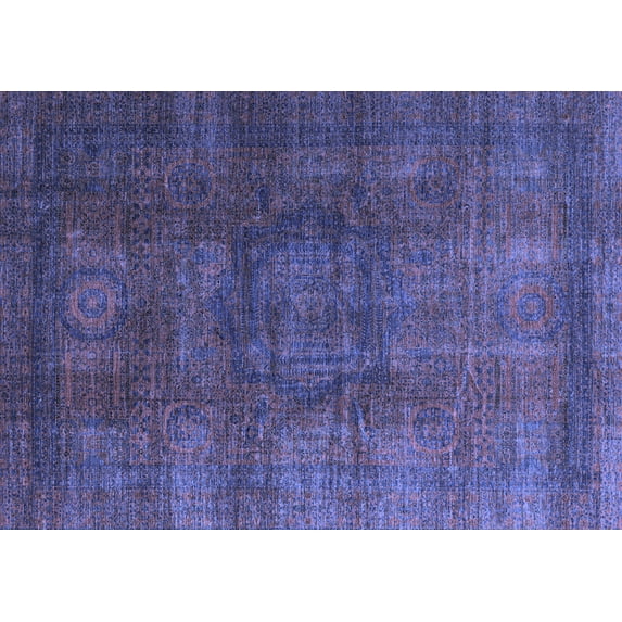 Ahgly Company Indoor Rectangle Abstract Blue Modern Area Rugs, 3' x 5'