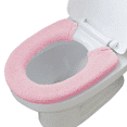 thumbnail image 1 of Alfombrilla Wc Rosa Cubierta De Asiento De Inodoro, Con Broches Fijos, Estirables, Lavables, De Tela De Fibra, Cubiertas De Asiento De Inodoro, Almohadillas, Fácil Instalación Y Limpieza Jormftte 2035103-2, 1 of 7