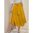thumbnail image 6 of Osfvolr Women'S Elegant High Waist Casual Irregular Bohemian Maxi Dress with Pockets Gold M, 6 of 7