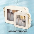 thumbnail image 4 of Bolsa de maquillaje transparente Prite Clear, impermeable, de viaje, color beige, 4 of 6