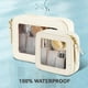 thumbnail image 4 of Bolsa de maquillaje transparente Prite Clear, impermeable, de viaje, color beige, 4 of 6
