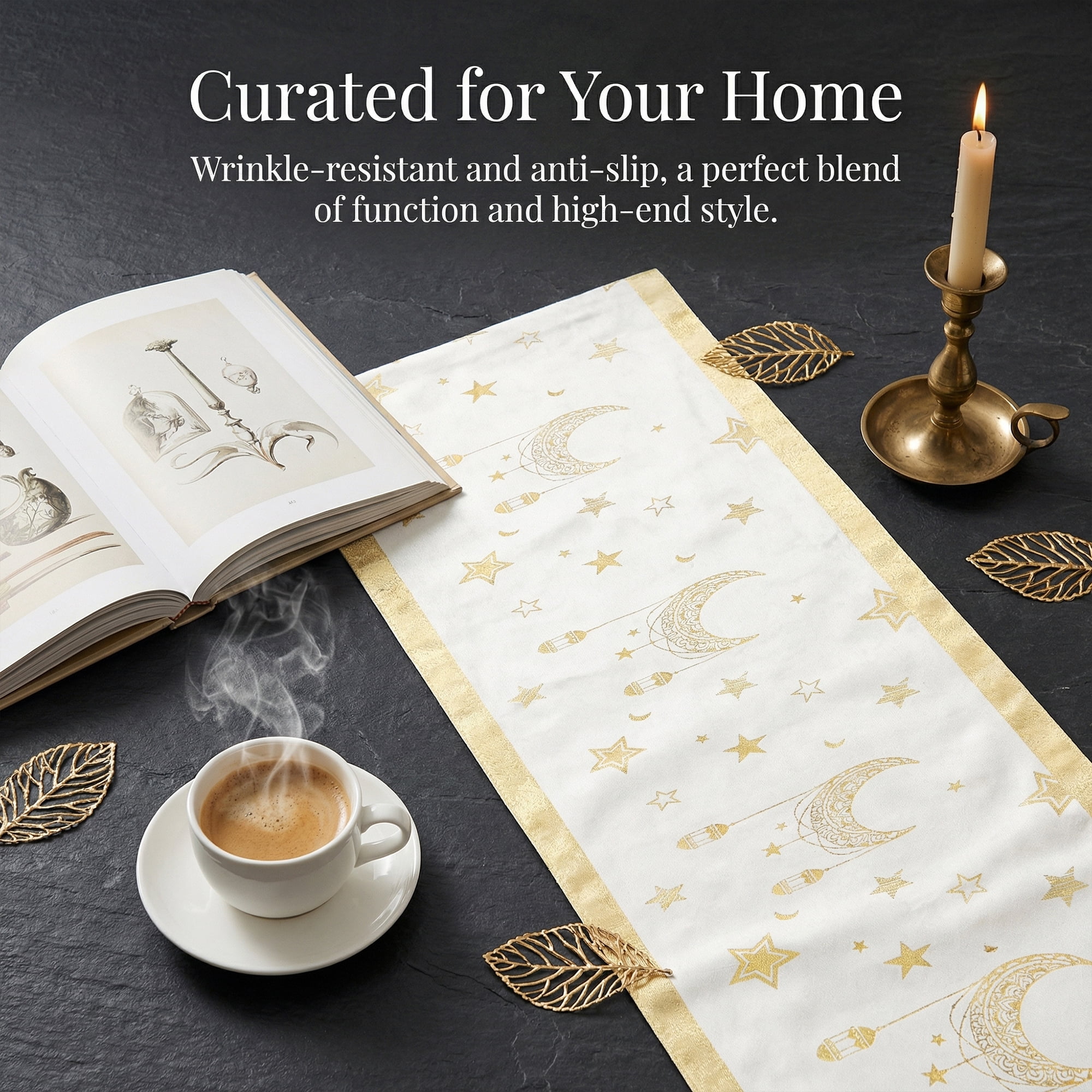 Unique Bargains Long Polyester Kitchen Runner Table Runner for Decor White 13"x82.7"