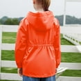 thumbnail image 4 of SERTG Child Child Oversized Full Zip Hoodie Casual Long Sleeve Raincoat Outerwear Cute Waterproof Rain Jacket with Pockets(Orange,7-8 Years), 4 of 5