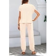 thumbnail image 6 of BTFBM Women's Two Piece Tracksuit Outfits Summer Short Sleeve Tops Long Pants Jogger Lounge Matching Sets Sweatsuit, 6 of 7