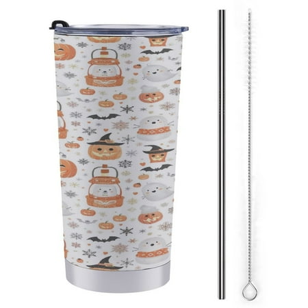 

ZHANGS Spooky Lantern Snowflake -926 Coffee Tumbler Insulated Tumbler Cups with Lid and Straws Leak Proof Stainless Steel Coffee Thermos Mug for Hot/Cold Travel Car