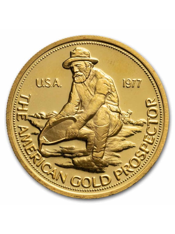 Collectible 1 oz Gold Round - Engelhard (1977 Prospector)
