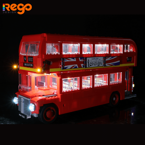 REGO DESIGN LED Creative Lighting Building Kit Set for 10258 Creator Expert London Bus - Led Lighting Building Set Compatible with Lego Creator Building Blocks Model (Lego not Included, Only Light)