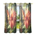 thumbnail image 6 of Yayeee Window Curtains Set of 2 for Living Room Light Filtering 63"x52", Butterfly Red Flowers, 6 of 7