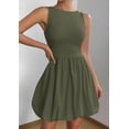 thumbnail image 4 of PRETTYGARDEN Summer Dresses for Women Casual Mini Short Cocktail Dress Sleeveless Tank Crew Neck Bubble Sundress Pockets, 4 of 8