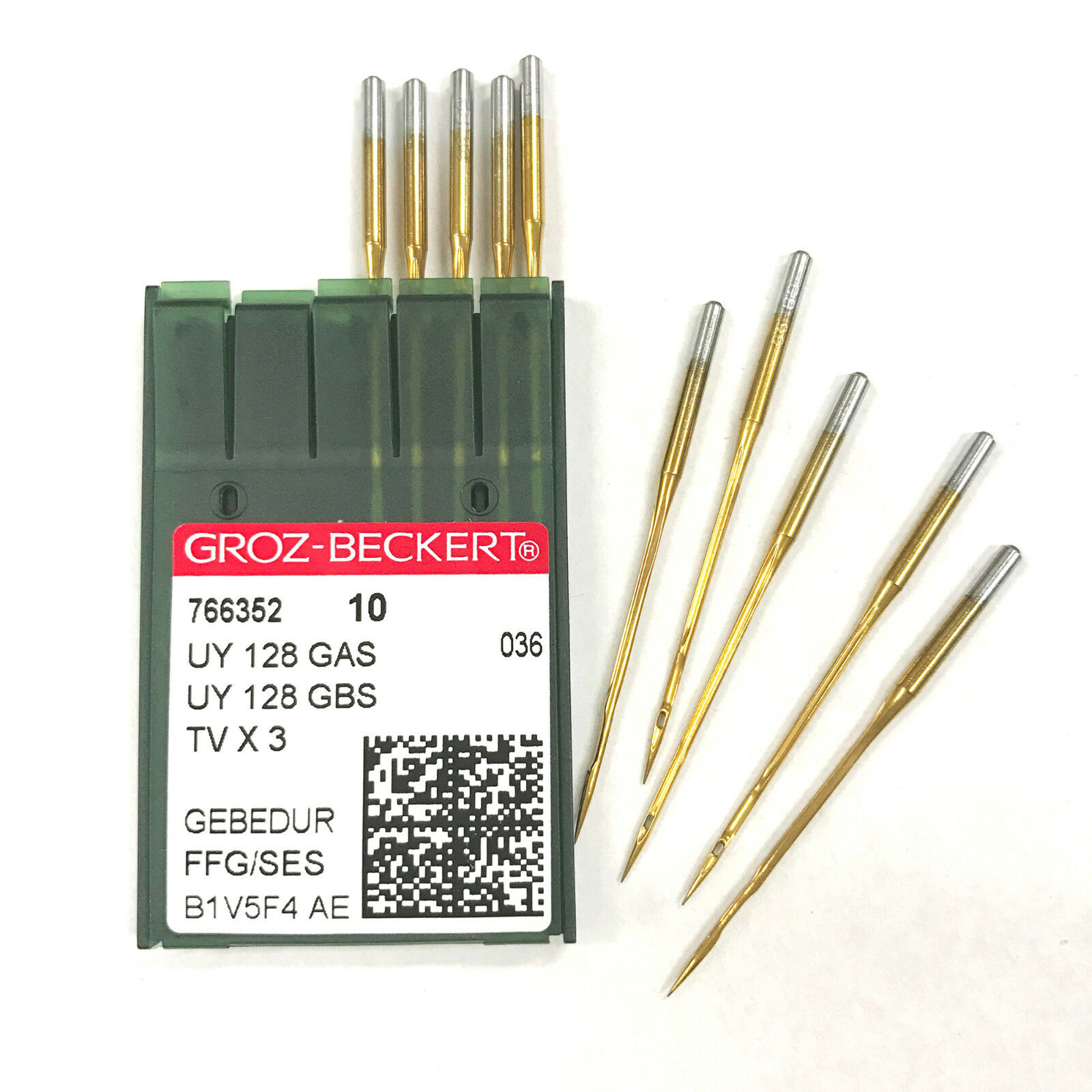 10 Pk. GrozBeckert UYX128GAS TVX3 Titanium FFG/SES Ball Point Needles