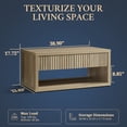 thumbnail image 3 of OAKHAM Fluted Coffee Table for Living Room, Square Center Table with 4 Storage Drawers, Sunwashed Ash Oak, 3 of 6