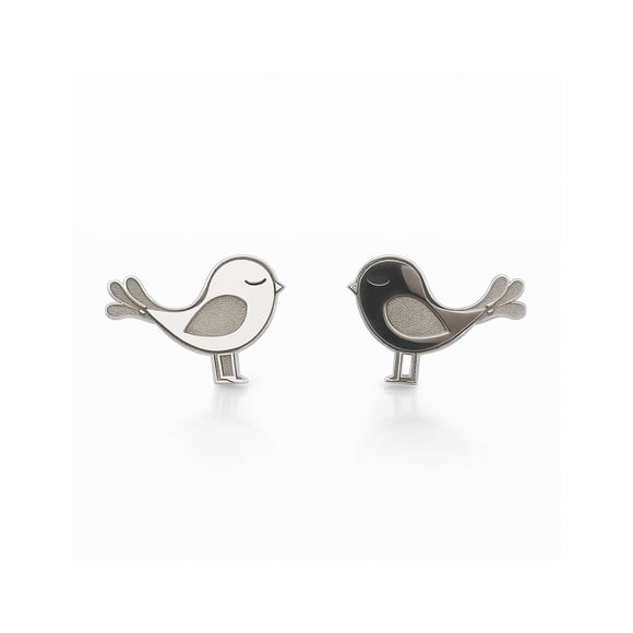 Aretes de plata .925 BELLAPLATA MF broquel Gorriones del amanecer de plata reflejante