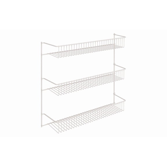 White Metal 3-Tier Wall Mount Spice Organizer, Hanging Wire Storage Rack for Cabinet Door, Ideal for Kitchen, Pantry, Laundry and Bathroom