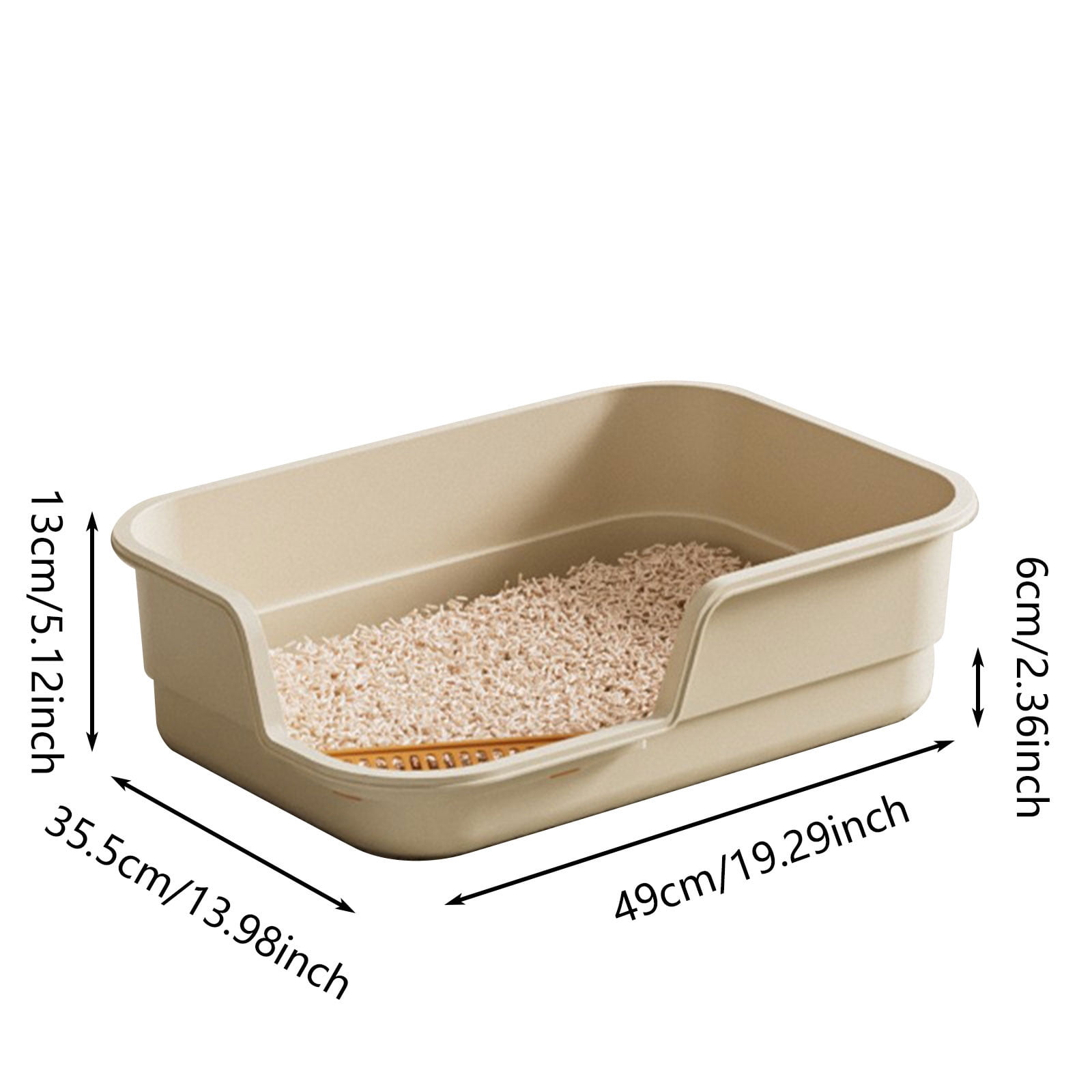19.29In Semi Enclosed Cat Litter Box with Extra Large High Sides, Low Entry Senior Litter Pen for Geriatric Cats, Durable Easy Clean Extra Large Cat Litter for Indoor Pet Potty (White)