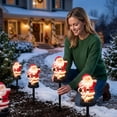 thumbnail image 6 of Christmas Santa Pathway Stake Lights – Waterproof Solar Outdoor Decorations for Garden, Yard, Patio, Driveway & Holiday Pathway Lighting, Auto On/Off， White light, 6 of 8
