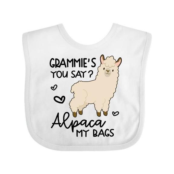 Inktastic Grammie's You Say Alpaca My Bags Boys or Girls Baby Bib