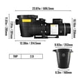 thumbnail image 2 of Swimming Pool Pump , 1.5/2 88-92GPM In/Above Ground Pool Pump w/ Strainer Single/Double Speed High-efficient Circulation ,Amazing Filtration Performance, 2 of 7
