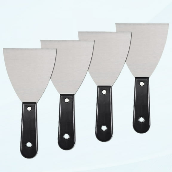 4" Putty Scraper Spatula Drywall Repair Spreader Stainless Steel Blade Black Handle Pack of 4