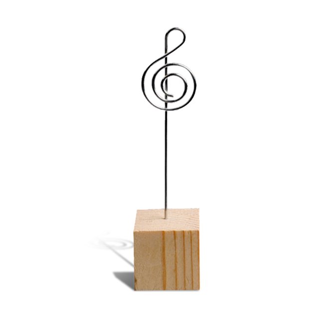Bewildely Base de Lugar Titular de la tarjeta Buffet Reserva Picture Clip Stand Vacaciones Banquetes de boda Fiesta Ajuste de la Decoraciones Decoración del hogar Nota musical Bewildely HA011595-02