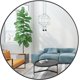 thumbnail image 1 of 20 - pulgada negra round metal - framed hd eco - friendly wall mirror para entrada, bathroom vanity, sala de estar, y hallway, easy to install, 1 of 7