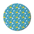 thumbnail image 1 of Retro Mouse Pad for Computers, Classic Print of Polka Dots in Various Sizes Energetic Summer Vibes, Round Non-Slip Thick Rubber Modern Gaming Mousepad, 8" Round, Mustard White, by Ambesonne, 1 of 2
