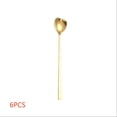 thumbnail image 1 of BUYISI Heart Shaped Gold Stainless Steel Spoon Suitable For 6Pcs Of Ice Cream Coffee Gold, 1 of 7