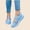Light Blue, variant on BRGZLK Orthopedic Shoes for Women Summer Trendy Embroidered Flower Arch Support Walking Sneakers Breathable Comfortable Mesh Slip On Shoes Blue 7.5