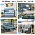 thumbnail image 5 of SERWALL Outdoor Bench for 2-Person, Weather-Resistant HDPE with Aluminum Reinforcement, Supports 660 lbs, Comfortable Seating for Patio, Garden, and Porch, Navy, 5 of 12