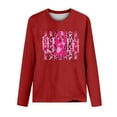 thumbnail image 4 of VKOYWKM Long Sleeve Shirts for Women Breast Cancer Awareness T-Shirts Breast Cancer T-Shirt Long Sleeve Pink Ribbon Graphic Tee Tops Fall Crew Neck Loose Fit Breast Cancer Pullover Sweashirt, 4 of 5
