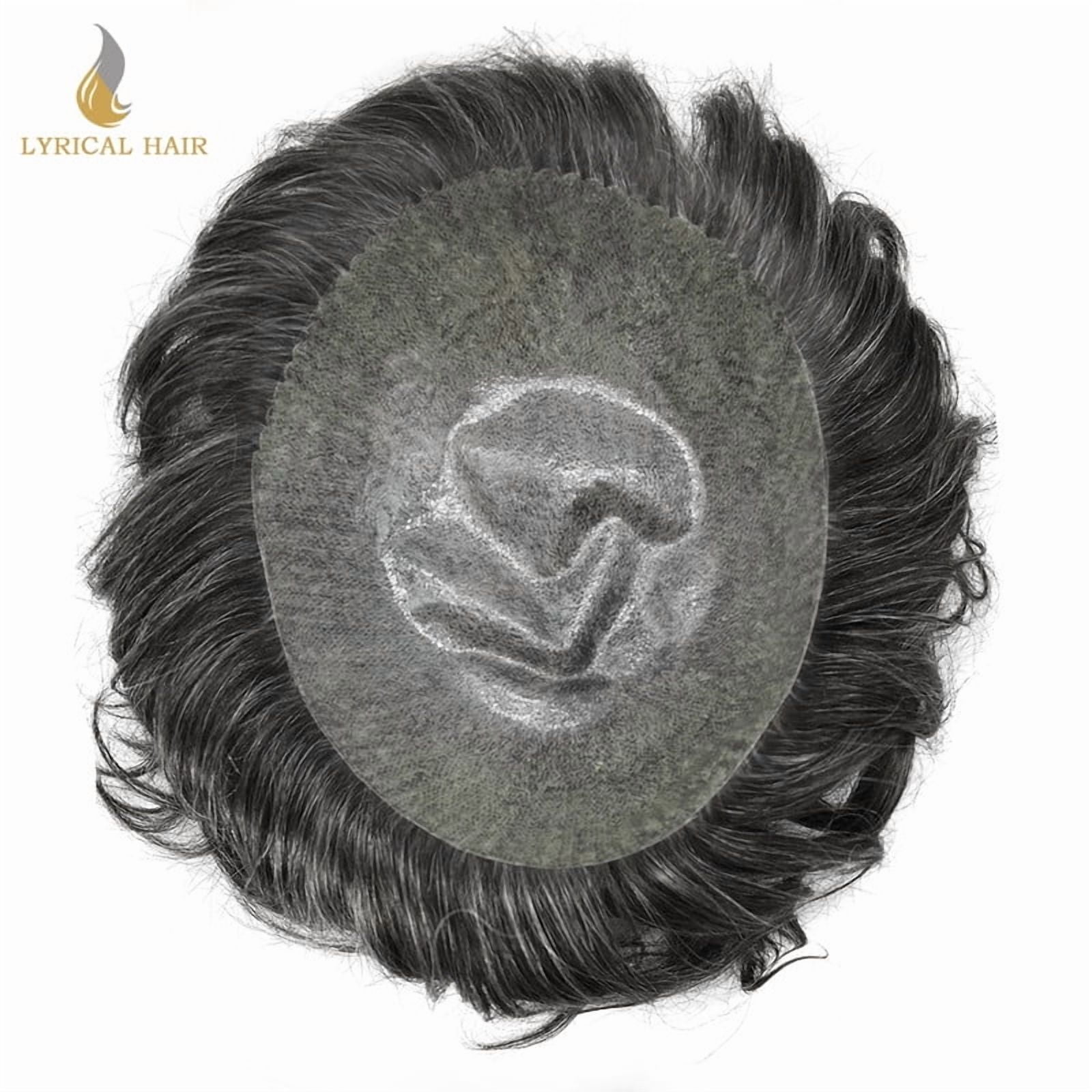 LYRICAL HAIR Mens Hairpiece French Lace Toupee Hair for Men Human Hair Replacement Systems Fine Mono Mens Wig Male Hair Prosthesis