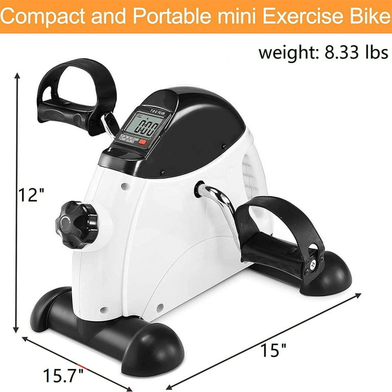 Eotvia Mini Exercise Under Desk Pedal Exerciser Stepper White Portable Mini Cycle Exercise with Handle Digital Display Elder Pedal Exerciser for Leg Arm Workout Home Office Use Walmart