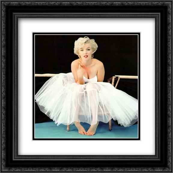 Marilyn Monroe Ballet 3 2x Matted 20x20 Black Ornate Framed Art Print by Milton Greene